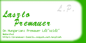 laszlo premauer business card